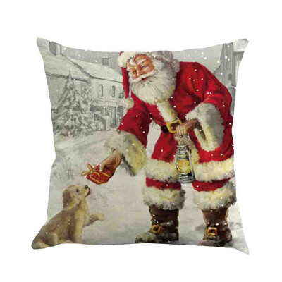 

Tailored Christmas Cotton Linen Sofa Car Home Waist Cushion Cover Throw Pillow Case