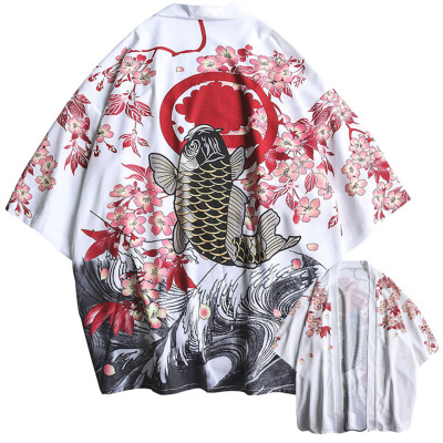 

Toponeto Fashion Lovers Individuality Print Top Blouse Kimono Hot Spring Clothing