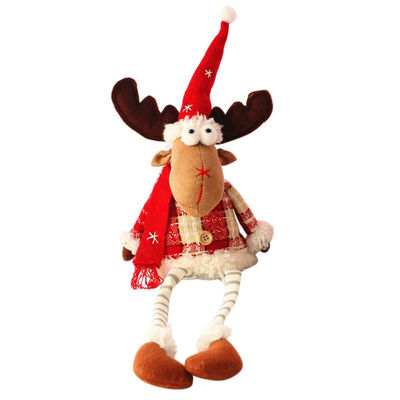 

2020 Christmas Table Toys for Home Ornaments Velvet Cartoon Elk Soft Cute Doll Sitting Home Decoration Festival Gift New Year