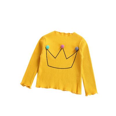 

Kids Girls Baby Clothes Cute Cotton Long Sleeve Tops 3 Color T-shitr 2-7 Y