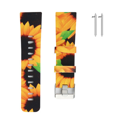 

〖Follure〗Soft Silicone Floral Pattern Sport Strap Replacement Watchbands For Fitbit Versa
