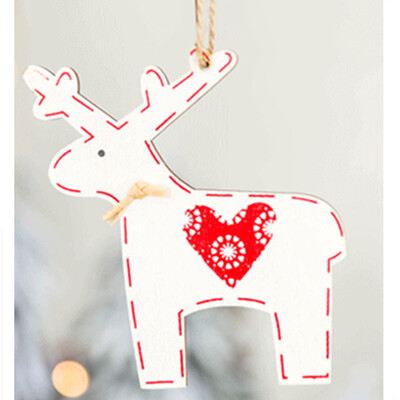 

Toponeto Christmas Wooden Elk Deer Ornaments Home Xmas Tree Hanging Pendant Decor