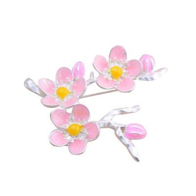 

2019 New Design Fashion Inferior Smooth Blossom Flower Branches Silver Colour Peach Fairy Series Brooch