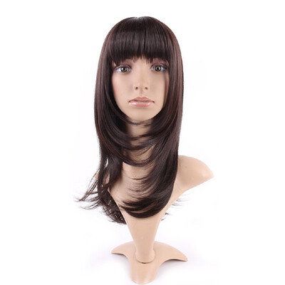 

Long Curly Synthetic Wig with Bangs Hair Wigs Heat Resistant Full Wig Full Head for Women