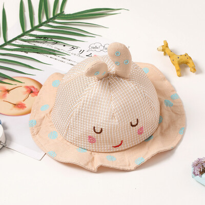 

Autumn Baby Boys Girl Toddler Cartoon Print Bucket Hats With Ear Design Caps Reversible Sun Headwear