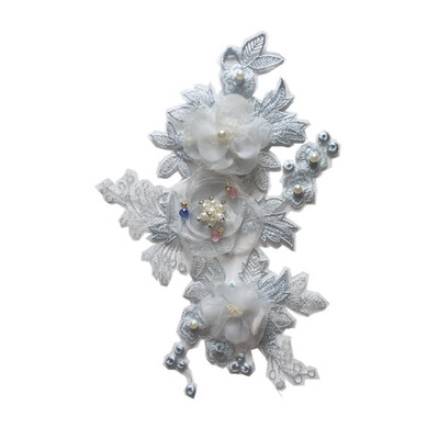 

Women Girls Beads Clothes Paste Flowers Image Sequin Applique Elegant Plant Costume Patches
