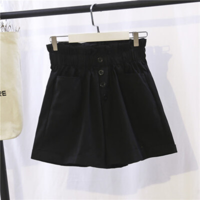 

Summer Shorts Women Wide Leg Elastic Waist Solid Color Summer Pockets Casual Hot Short feminino spodenki damskie