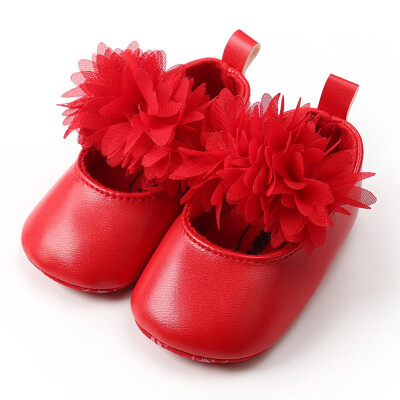 

Spring Infant Lace Flower Baby Girl PU First Walkers Anti-slip Soft Sole Bottom Walking Princess Shoes