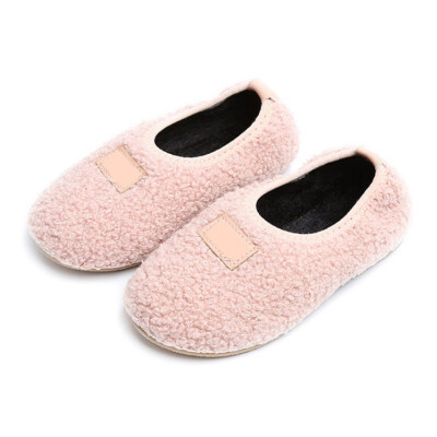 

Children Autumn Winter Korean Version Girl Solid Villus-faced Anti-skid Cotton Shoes Fashionable Baby Girl Casual Shoes