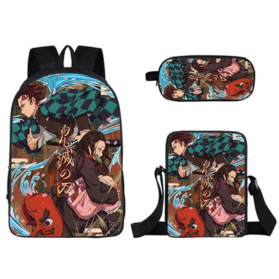 

redCherry Anime Demon Slayer Kimetsu no Yaiba Cosplay Backpack Crossbody Bag Pencil Case Bookbag School Bag