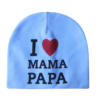 

Baby Hat Newborn infant Baby Cotton I Love Mama&Dad Print Caps Hats For Baby Girls Knitted Beanies Cap colorful