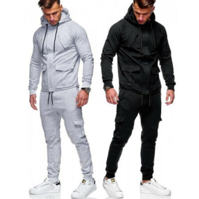 

Men Tracksuit Sports Suit Sets Outwear Sweat Hoodies Long Pants Jogger Plus Size