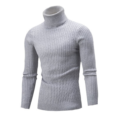 

Toponeto Mens Autumn Winter Casual Pure Color Turtleneck Long Sleeve Knitted Sweater Top