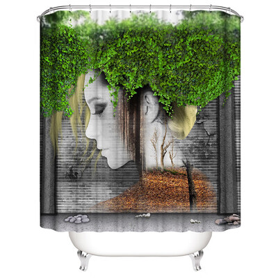 

Toponeto New Waterproof Shower Curtain with 12 Hooks 3D Printed Bathroom Polyester