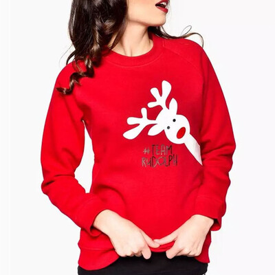 

Christmas Kid Mom Dad Pullover Sweatshirt Jumper Family Matching Cotton Casual Hooded Top Blouse