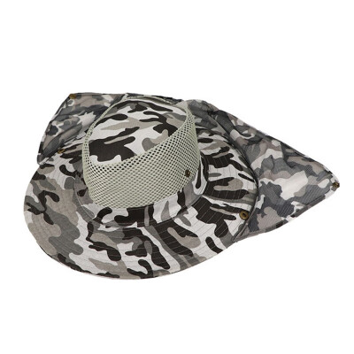

Outdoor Fishing Hat Wide Brim Man Breathable Mesh Fishing Cap Beach Hats Camouflage Sun UV Protection Shade Hat