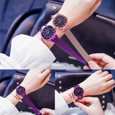 

Luxury Starry Sky Watch Magnet Strap Free Buckle Stainless Steel Women Gift New