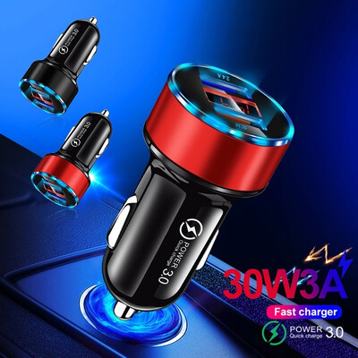 

Dual USB Port Fast QC30 Quick Charge Car Lighter Charger Adapter