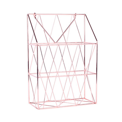 

Gobestart Wall Hanging Storage Basket Net Iron Storage Holder Magazine Newspaper Organizer
