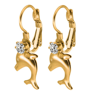 

Simple Fashion Style three colors Crystal Dolphin Earrings