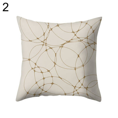 

Circle Line Leaf Square Pillow Case Cushion Cover Sofa Bed Car Cafe Office Decor