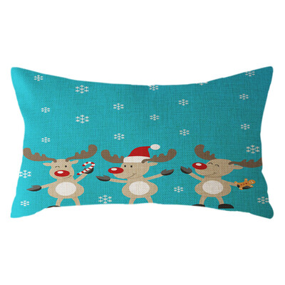 

Tailored Christmas Santa Claus Pillow Case Linen 30x50cm Throw Cushion Cover Home Decor