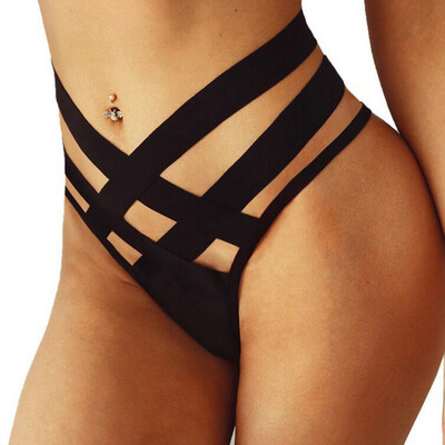 

Sexy Bandage Hollow Out Thongs Women Panties Sexy Lingerie Transparent Mesh G-string Thong Briefs Underwear Panties Lingerie