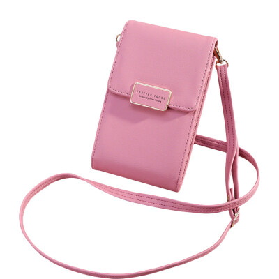 

Fashion Women Solid Color Flap Faux Leather Crossbody Shoulder Bag Phone Holder