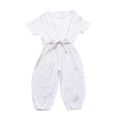 

Baby Girls Clothes Summer Pants Children Solid Print Cotton Short Sleeve Elastic Suspenders Pants Overalls Trousers