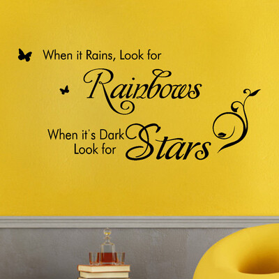 

Gobestart When It Rains Look For Rainbows Decorative Vinyl Wall Art Sticker Quotes Mural