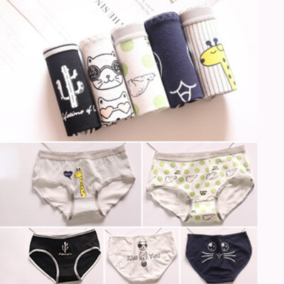 

5pcsset Plus size Panties hot selling Cotton Womens Cartoon Printing Cute Underwear Calcinha Briefs Sexy Girls lingerie -XXL