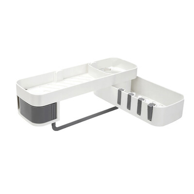 

Gobestart Plastic Suction Cup Bathroom Kitchen Storage Rack Organizer Shower Shelf