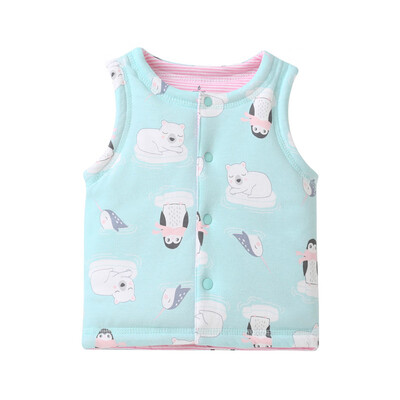 

Autumn Winter Newborn Baby Girls Boys Cotton Vest Infant Spring Quilted Cotton Warm Thickening Babys Clothing Size 59-90