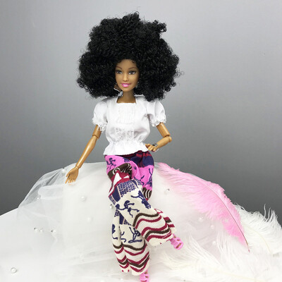 

Siaonvr Baby Movable Joint African Doll Toy Black Doll Best Gift Toy