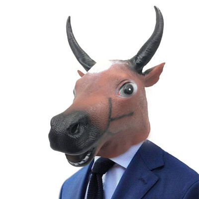 

Siaonvr Latex Ox Head Farm Animal Full Head Fancy Dress Up Carnival Cosplay Party Mask