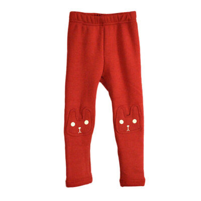 

2-6T Girls Winter Leggings Pants Kids Cute Rabbit Stretchy Warm Trousers Girls Leggings Soft Cartoon Pants