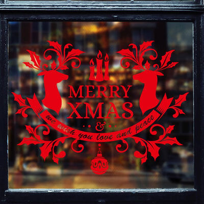 

Merry Christmas Removable DIY Wall Stickers Shop Window Stickers Noel Christmas Decorations for Home Natal New Year Decoration