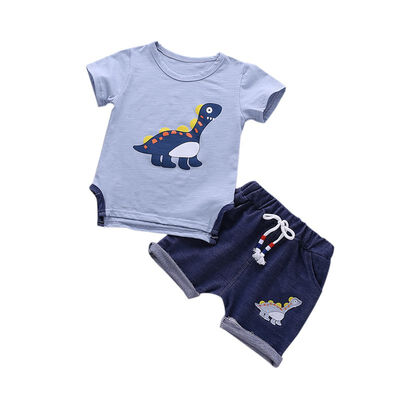 

New Summer Kids Boys Girls Sets Dinosaur Print short-sleeved dress New shorts Pants 2Pcs Suit Baby Kids Clothes