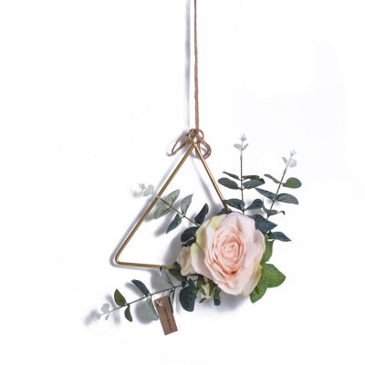 

Metal Garland Wrought Artificial Flowers Wreaths Wall Hanging Decoration For Wedding Home Part Rose Flower