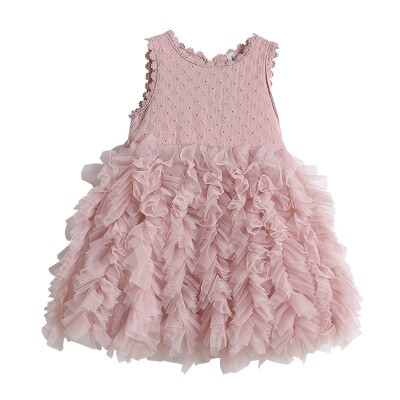 

Sleeveless Sweet Girl Dress Mesh Tutu Dress For Girls Clothes Summer Birthday Wedding Dress Princess Clothes