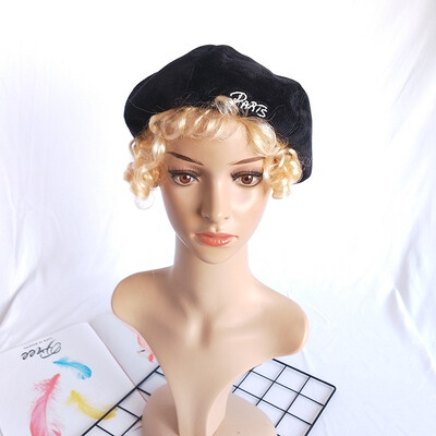 

Beret Female Korean Version of Baitao Corduroy Letter Pumpkin Cap in Autumn&Winter