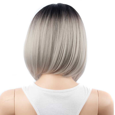 

Gobestart Women Fashion Lady Gradient Short Straight Hair Cosplay Party Wig