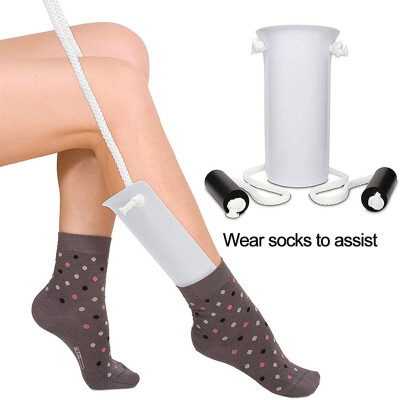 

New Sock Aid Pull Up Assist Device Compression Sock Helper Tool Adjustable Ropes Set