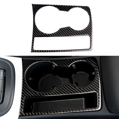 

Carbon Fiber Center Console Water Cup Holder Frame Cover Trim For A4 B8 A5 09-15