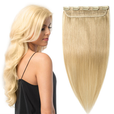 

100 Human Hair 1Pcs Clip In Hair Extensions 16"-24" 15 Colors Can Curly Dyed Washed