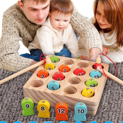 

Gobestart Wooden Magnetic Fishing Game Fine Motor Skill Toy Letters Cognition Preschool Gift
