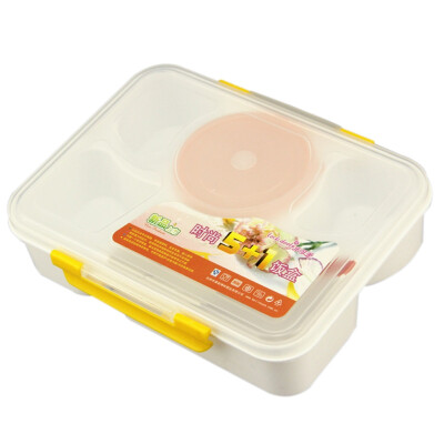 

Portable Divided-grid Lunch Box With Lid Five Grid Lunchbox Student Bento Box Tableware