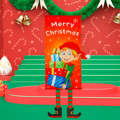 

Tailored Merry Christmas Ornament Santa Claus Banner Flag Door Window Hanging Xmas Decor