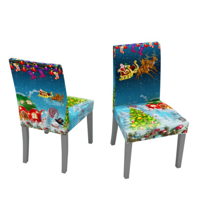 

Christmas Theme Pattern Printed Washable Table Cloth Table CoverStretch Short Chair Cover Elastic Slipcover Protector Cover