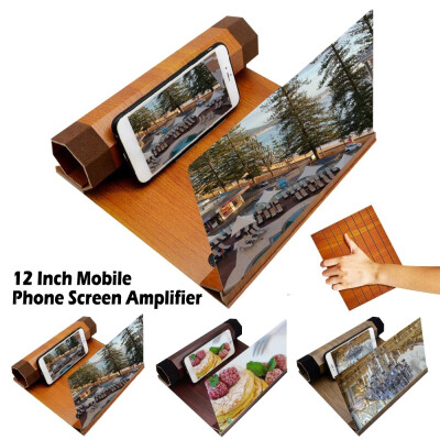 

12 Inch Mobile Phone Screen Amplifier With Wood Grain Stand Anti-Radiation